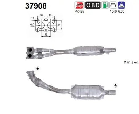 CATALIZATOR AS 37908 - Compatibil cu SKODA, VW
