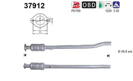 CATALIZATOR AS 37912 - Compatibil cu AUDI, SKODA, VW