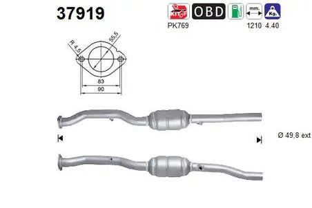 CATALIZATOR AS 37919 - Compatibil cu AUDI, VW