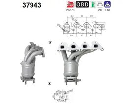 CATALIZATOR AS 37943 - Compatibil cu SEAT, SKODA, VW
