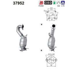 CATALIZATOR AS 37952 - Compatibil cu AUDI, SEAT, SKODA, VW