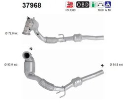 CATALIZATOR AS 37968 - Compatibil cu AUDI, SEAT, SKODA, VW