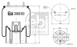 BURDUF SUSPENSIE PNEUMATICA FEBI BILSTEIN 38830 - Piesa auto compatibila cu mai multe marci