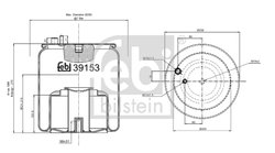 BURDUF SUSPENSIE PNEUMATICA FEBI BILSTEIN 39153 - Compatibil cu ERF, MAN