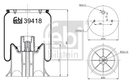 Burduf suspensie pneumatica Febi Bilstein 39418
