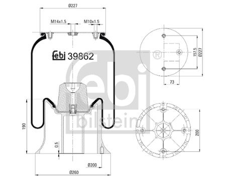 Burduf suspensie pneumatica Febi Bilstein 39862
