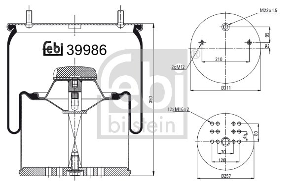 Burduf suspensie pneumatica Febi Bilstein 39986