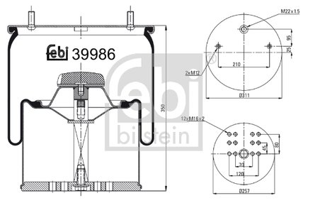 Burduf suspensie pneumatica Febi Bilstein 39986