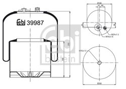 BURDUF SUSPENSIE PNEUMATICA FEBI BILSTEIN 39987 - Compatibil cu MERCEDES-BENZ