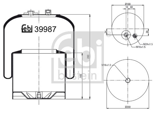 Burduf suspensie pneumatica Febi Bilstein 39987