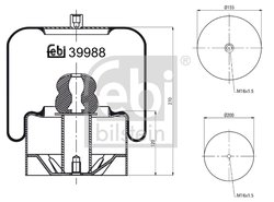 Burduf suspensie pneumatica Febi Bilstein 39988