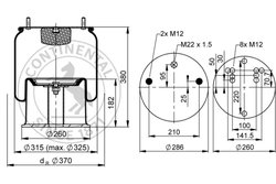 Burduf suspensie pneumatica Contitech AIR Spring 4035 N P02