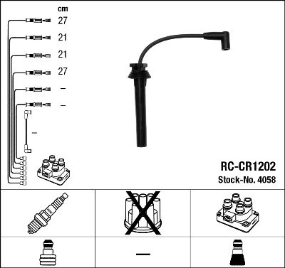 FISE BUJII NGK 4058 - Compatibil cu CHRYSLER, DODGE