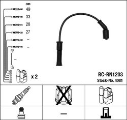 FISE BUJII NGK 4081 - Compatibil cu RENAULT