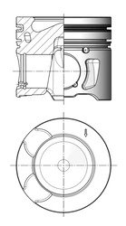 PISTON KOLBENSCHMIDT 41251600 - Compatibil cu CITROEN, DS, FIAT, FORD, PEUGEOT