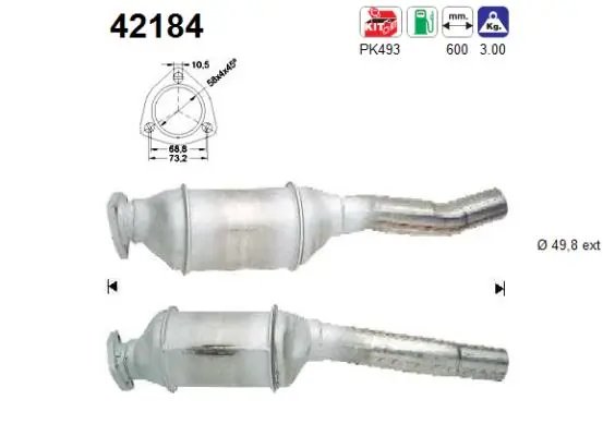CATALIZATOR AS 42184 - Compatibil cu AUDI