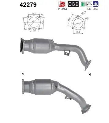 CATALIZATOR AS 42279 - Compatibil cu AUDI
