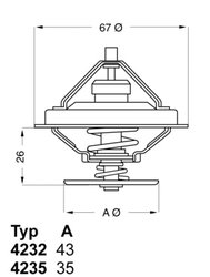 TERMOSTAT LICHID RACIRE WAHLER 4235.80D - Compatibil cu BMW