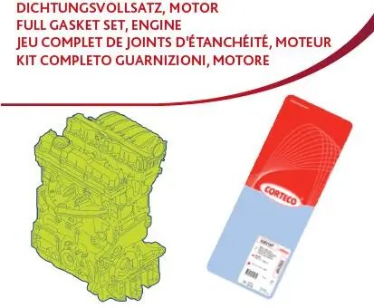 SET COMPLET GARNITURI MOTOR CORTECO 430616P - Compatibil cu CITROEN, FIAT, PEUGEOT