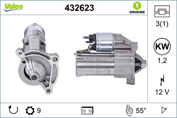 ELECTROMOTOR VALEO 432623 - Compatibil cu CITROEN, CITROEN (DF-PSA), FIAT, PEUGEOT, PEUGEOT (DF-PSA), ROVER
