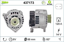 ALTERNATOR VALEO 437173 - Compatibil cu AUDI, SKODA, VW