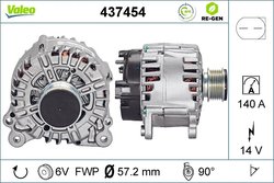 ALTERNATOR VALEO 437454 - Compatibil cu AUDI, CHRYSLER, DODGE, FORD, JEEP, SEAT, SKODA, VW