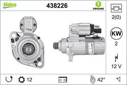ELECTROMOTOR VALEO 438226 - Compatibil cu AUDI, SEAT, SKODA, VW