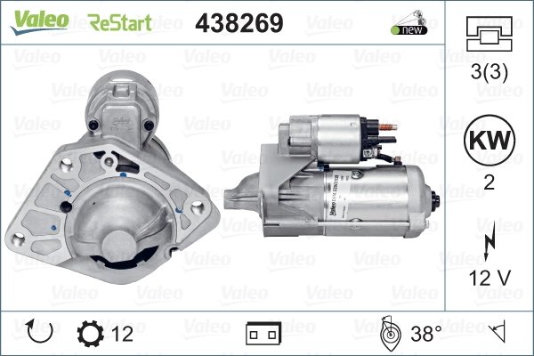 ELECTROMOTOR VALEO 438269 - Compatibil cu MERCEDES-BENZ, NISSAN, OPEL, RENAULT, VAUXHALL