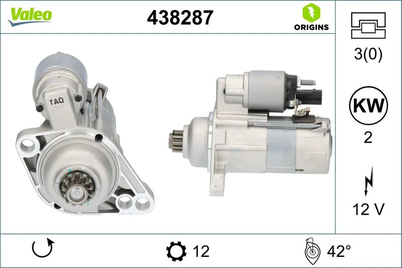 ELECTROMOTOR VALEO 438287 - Compatibil cu AUDI, SEAT, SKODA, VW