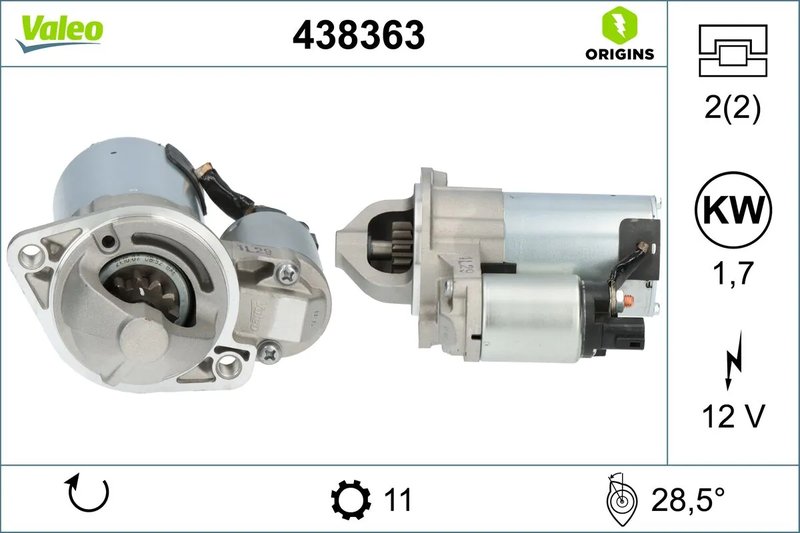 ELECTROMOTOR VALEO 438363 - Compatibil cu HYUNDAI, KIA