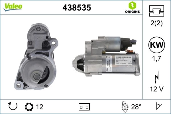 ELECTROMOTOR VALEO 438535 - Compatibil cu MERCEDES-BENZ