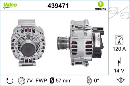 ALTERNATOR VALEO 439471 - Compatibil cu MERCEDES-BENZ, MERCEDES-BENZ (BBDC)