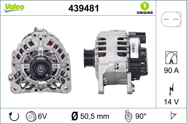 ALTERNATOR VALEO 439481 - Compatibil cu SEAT, SKODA, VW