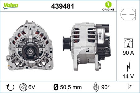 ALTERNATOR VALEO 439481 - Compatibil cu SEAT, SKODA, VW