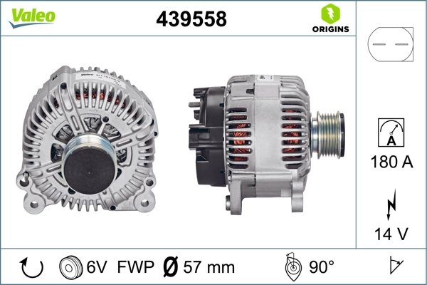 ALTERNATOR VALEO 439558 - Compatibil cu SEAT, SKODA, VW
