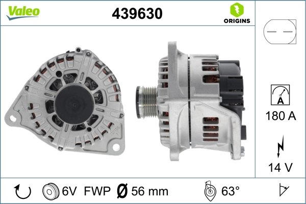 ALTERNATOR VALEO 439630 - Compatibil cu CITROEN, FIAT, IVECO, PEUGEOT
