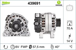 ALTERNATOR VALEO 439691 - Compatibil cu CITROEN, FIAT, NAZA, PEUGEOT, PEUGEOT (DF-PSA)