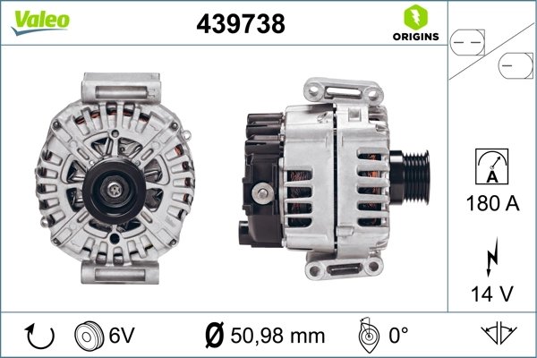 ALTERNATOR VALEO 439738 - Compatibil cu MERCEDES-BENZ
