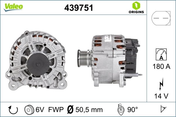 ALTERNATOR VALEO 439751 - Compatibil cu SKODA, VW