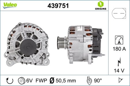 ALTERNATOR VALEO 439751 - Compatibil cu SKODA, VW