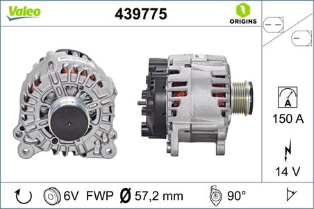 ALTERNATOR VALEO 439775 - Compatibil cu AUDI