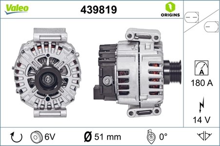 ALTERNATOR VALEO 439819 - Compatibil cu MERCEDES-BENZ