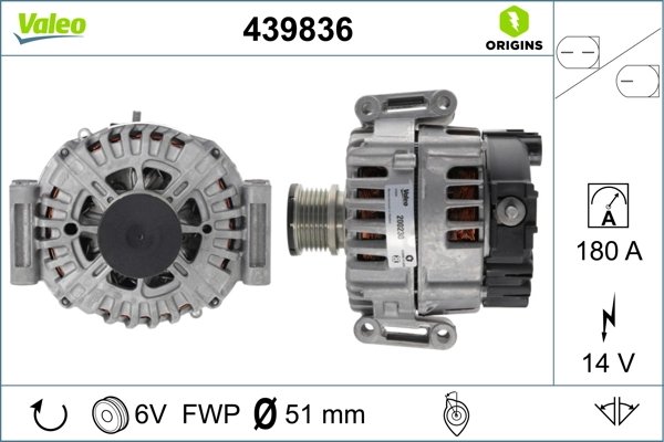 ALTERNATOR VALEO 439836 - Compatibil cu MERCEDES-BENZ, MERCEDES-BENZ (FJDA)