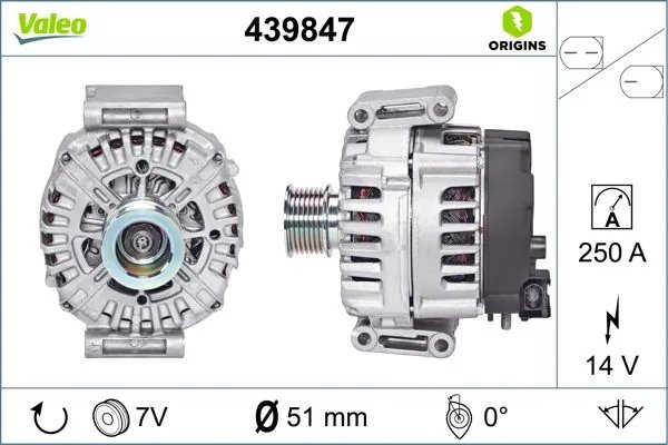 ALTERNATOR VALEO 439847 - Compatibil cu MERCEDES-BENZ