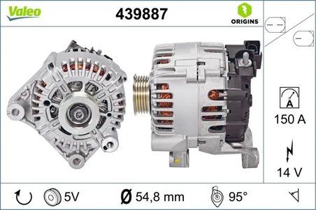 ALTERNATOR VALEO 439887 - Compatibil cu TOYOTA