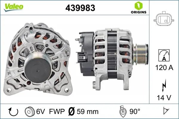 ALTERNATOR VALEO 439983 - Compatibil cu DACIA, RENAULT