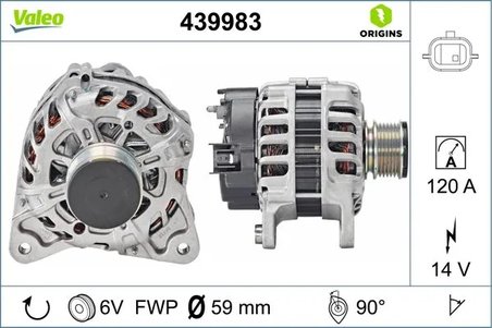 ALTERNATOR VALEO 439983 - Compatibil cu DACIA, RENAULT