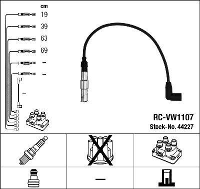 FISE BUJII NGK 44227 - Compatibil cu VW