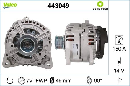 ALTERNATOR VALEO 443049 - Compatibil cu RENAULT