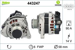 ALTERNATOR VALEO 443247 - Compatibil cu HYUNDAI, KIA